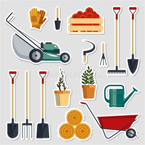 Farmer Tools Clipart Icons