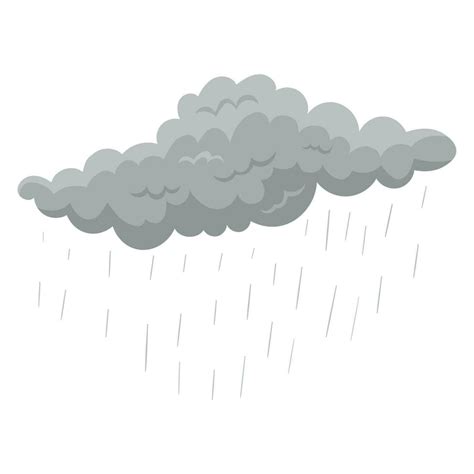 Grey clouds with rain. Drawing of rain or thunder cloud isolated on ...