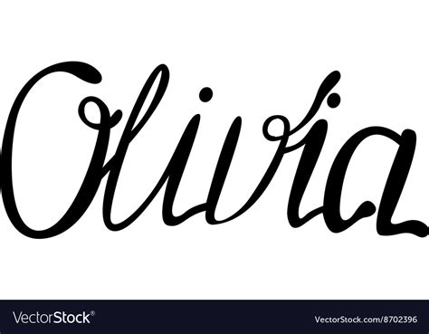 Olivia name lettering Royalty Free Vector Image