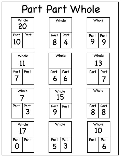 Part Part Whole Worksheet – Pro Worksheet