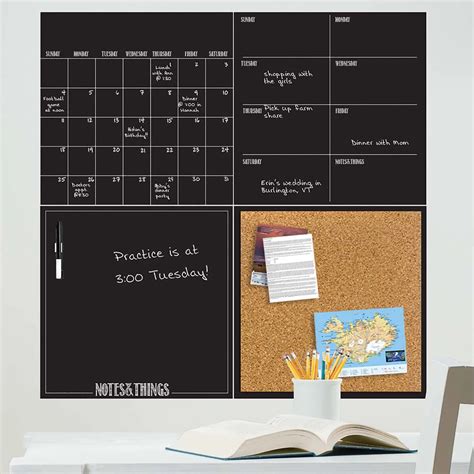 Black Dry Erase Organization Kit – Dormify | Dry erase calendar, Cork ...