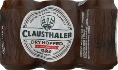 Clausthaler Dry Hopped Non-Alcoholic Beer, 6 cans / 12 fl oz - Harris ...