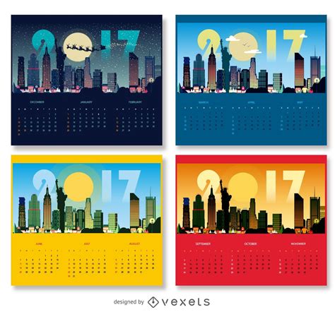 2017 calendar design - Vector download