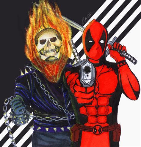 Ghost Rider and Deadpool by helplessdancer on DeviantArt