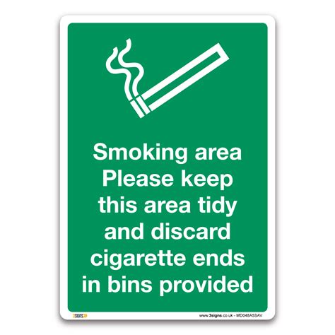 Smoking Area Signs Printable