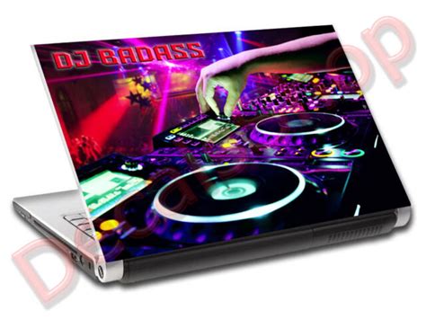 DJ Turn Tables Music Custom Personalised LAPTOP Skin Sticker NAME A02 ...