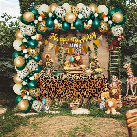 Safari Party Balloons, Jungle Animal Tiger Zabra Forest Foil Balloons ...