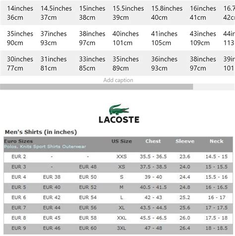 Lacoste Size Chart for adults & kids: What's my Lacoste size?