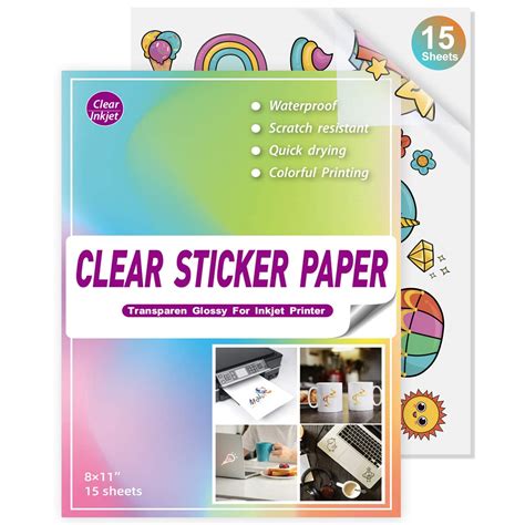 Buy Clear Printable Vinyl for Inkjet Printer [85% Clear] - 15 Sheets A4 ...