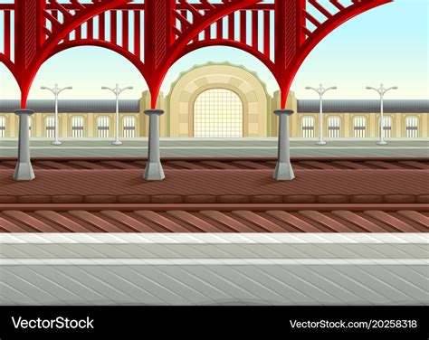 View on railways in the train station Royalty Free Vector