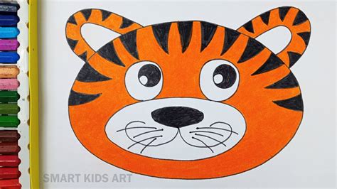 Tiger Head Drawing For Kids