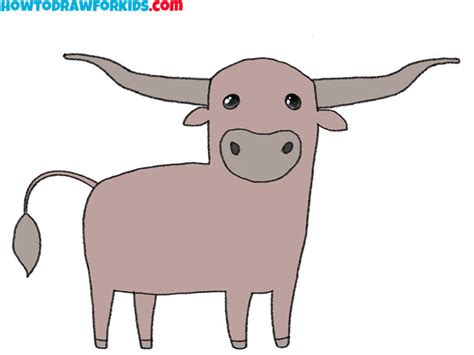 How to Draw a Longhorn - Easy Drawing Tutorial For Kids