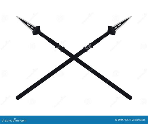 Weapon Spear Cartoon Lance Tool Battle and War Tool Stock Vector ...