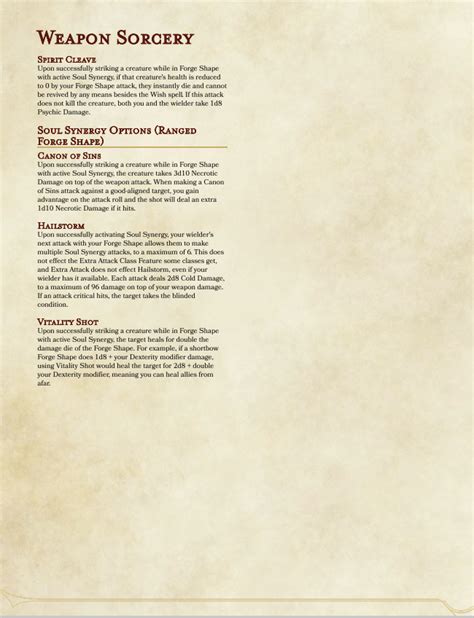 Weapon Sorcery is a Soul Eater inspired Sorcerer Subclass that allows ...