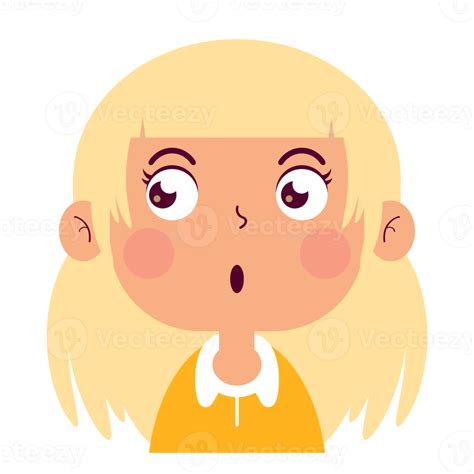 girl doubt face cartoon cute 16587454 PNG