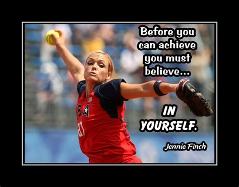 Jennie Finch 'Believe in yourself' Softball Quote Poster, Motivational ...