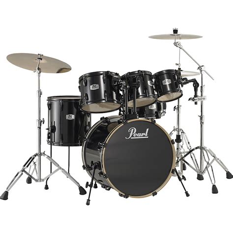 Pearl Export 5-Piece Fusion Floor Drum Set with Free 8" Tom Jet Black ...