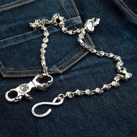 Skull Sterling Silver Biker Wallet Chain