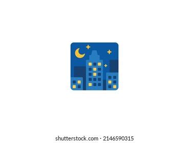 City Night Vector Isolated Emoticon City Stock Vector (Royalty Free ...