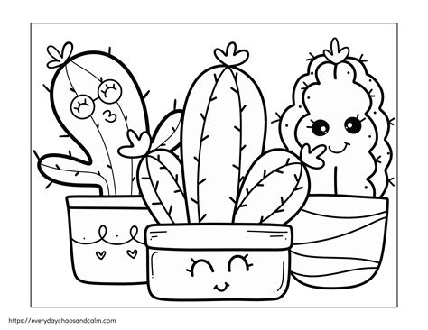 Free Cactus Coloring Pages For Kids