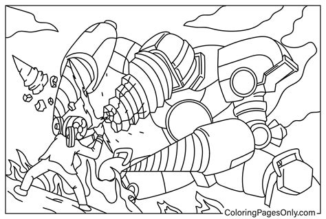 Upgraded Titan Drill Man Fight Coloring Page - Free Printable Coloring ...