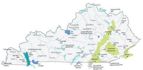 Kentucky Lakes and Rivers Map - GIS Geography