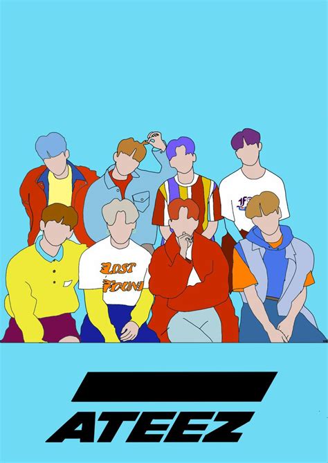 ATEEZ line wallpaper | Kpop drawings, Lines wallpaper, Kpop logos