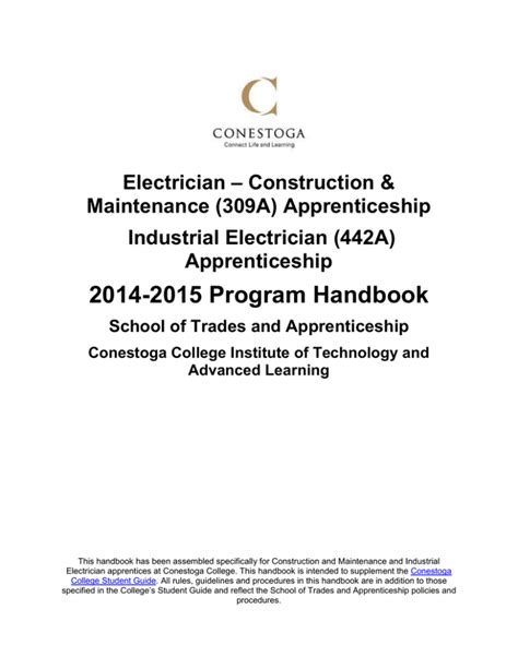 Electrician Apprenticeship Program Handbook 2014