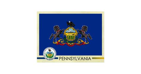 Pennsylvania State Flag and Seal Postcard | Zazzle