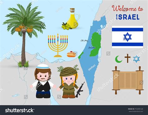 Welcome Israel Cartoon Characters Girl Soldier: vector de stock (libre ...