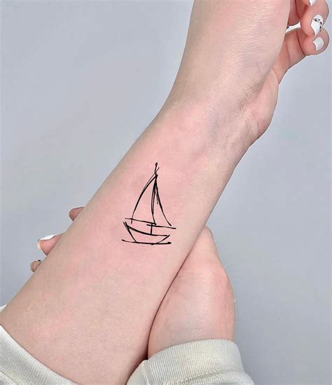 Sailboat Outline Tattoo