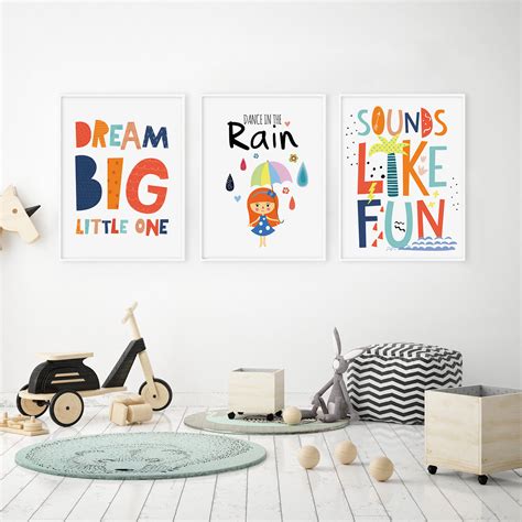 Kids bedroom decor wall art prints kids wall art set of 3 | Etsy