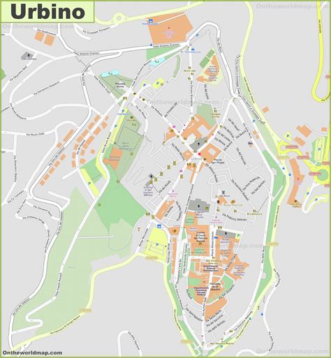 Detailed Map of Urbino - Ontheworldmap.com