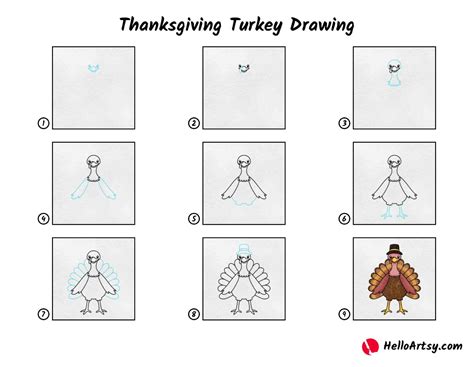 Thanksgiving Turkey Drawing - HelloArtsy