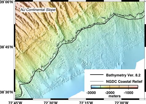 Altimetric Bathymetry - Research - 2500m isobath from satellite bathymetry