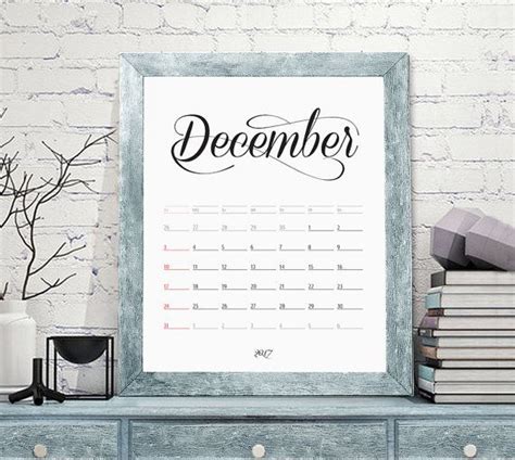 Minimalist calendar 2017 wall calendar by JAnoveltyDeSign | Minimalist ...