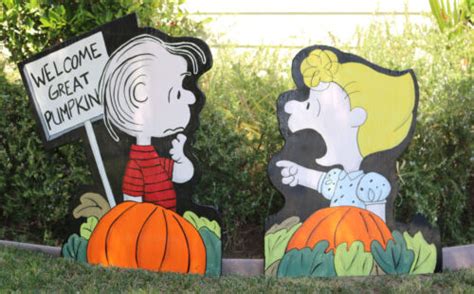 LINUS & SALLY SET ~ PEANUTS Great Pumpkin ~ HALLOWEEN LAWN ART ~ YARD ...