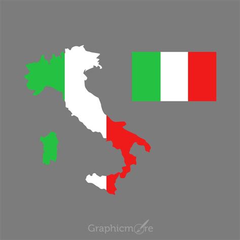 Italy Flag and Map Design Free Vector File Download