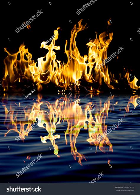 Fire Reflection On Water Stock Photo 174547622 | Shutterstock