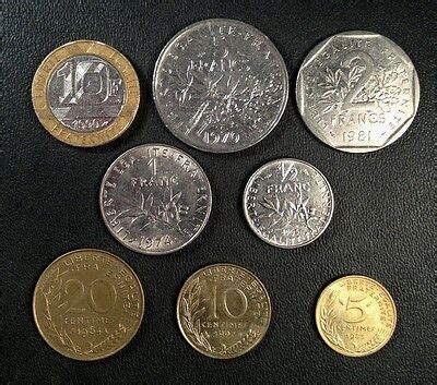 France Coin Lot - Full Set of Pre-Euro French Coins - Free Shipping ...