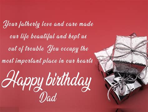 Your fatherly love and care made our life beautiful and kept us out of ...