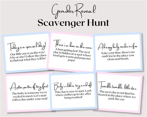 Gender Reveal Scavenger Hunt Gender Reveal Games Minimalist - Etsy Canada