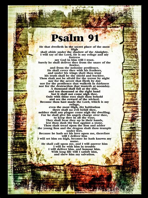 Psalm 91 poster. KJV Printable unique psalm 91 prayer Card