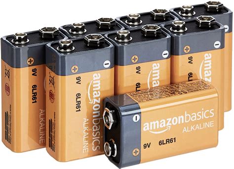 Buy Amazon Basics 8 Pack 9 Volt Performance All-Purpose Alkaline ...