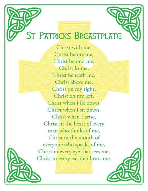 St. Patrick Breastplate Prayer Printable 8.5 X 11 Poster - Etsy UK