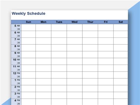 Blank Weekly Schedule Template