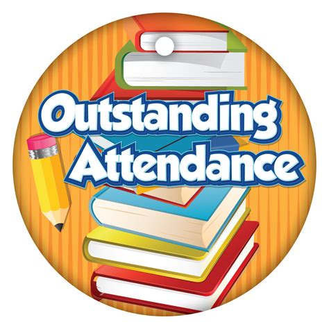 Outstanding Attendance Circle Brag Tags | SchoolLife.com