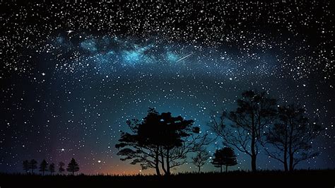 Starry Sky Stars Night Beautiful Background, Starry Sky, Star, Blue ...