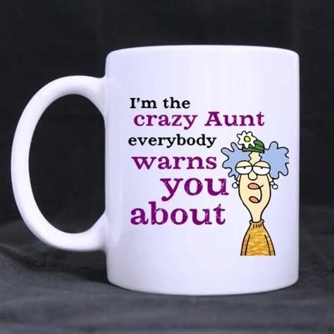 Funny Printed Coffee Mug Quotes WARNING I'M THE CRAZY AUNT Novel ...