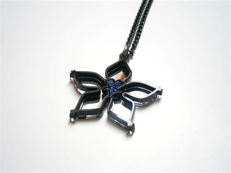 Wayfinder Necklace, Black and Mirror Plastic